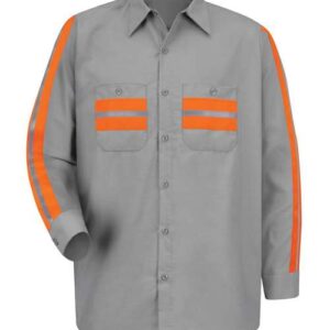 Red Kap Men's Tall Industrial Enhanced-Visibility Long Sleeve Work Shirt