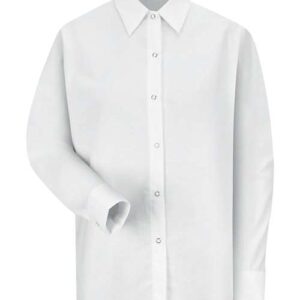 Red Kap Women's Long Sleeve Specialized Pocketless Poplin Work Shirt