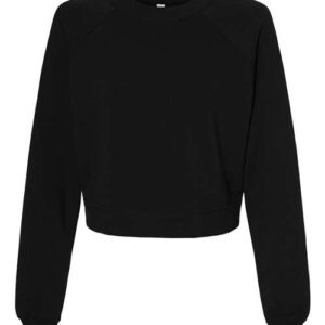 BELLA + CANVAS Women's Crop Raglan Crewneck Sweatshirt
