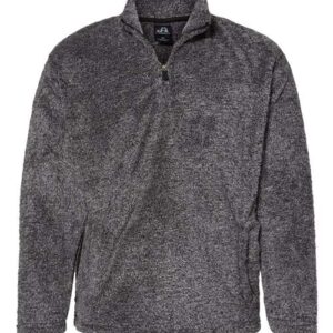 J. America Unisex Boundary Shag Frosty Sherpa Quarter-Zip Pullover