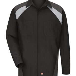 Red Kap Men's Tall Long Sleeve Tri-Color Shop Shirt