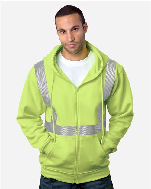 Bayside USA-Made Hi-Visibility Full-Zip Hooded Sweatshirt - Segmented Tape - Image 8