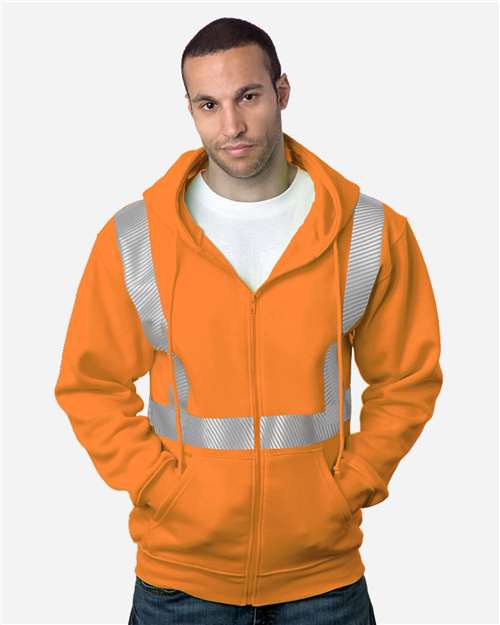 Bayside USA-Made Hi-Visibility Full-Zip Hooded Sweatshirt - Segmented Tape - Image 10