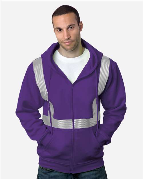 Bayside USA-Made Hi-Visibility Full-Zip Hooded Sweatshirt - Segmented Tape - Image 11