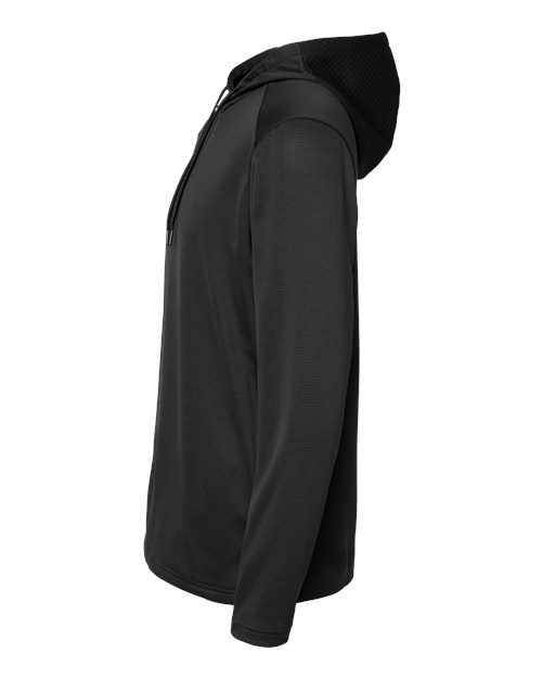 Adidas Men's Textured Mixed Media Midweight Hooded Sweatshirt - Image 3