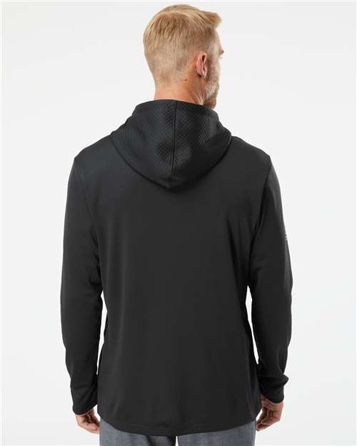 Adidas Men's Textured Mixed Media Midweight Hooded Sweatshirt - Image 6