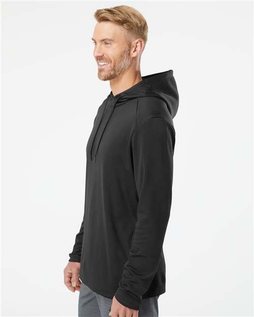 Adidas Men's Textured Mixed Media Midweight Hooded Sweatshirt - Image 5